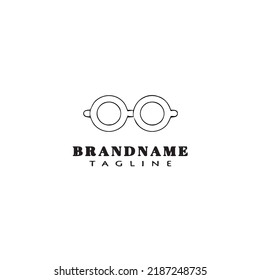 cute sunglasses logo icon design template black modern vector illustration