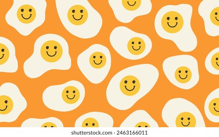 Cute sunny side up eggs pattern background vector design