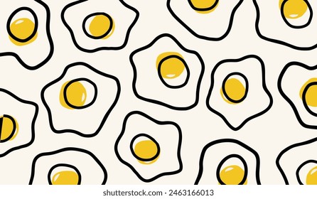 Cute sunny side up eggs pattern background vector design