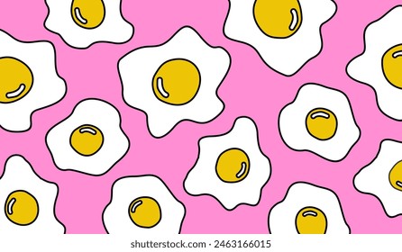 Cute sunny side up eggs pattern background vector design