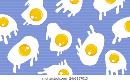 Cute sunny side up eggs pattern background vector design