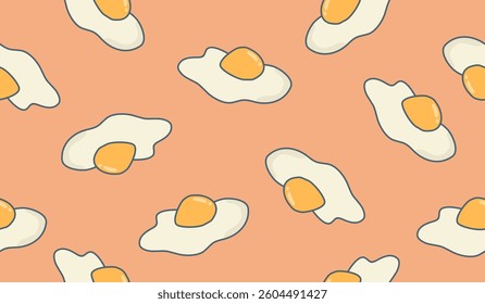 Cute sunny side up eggs pattern background vector design