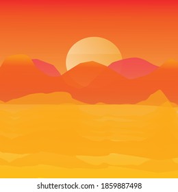 
Cute sunset orange yellow background