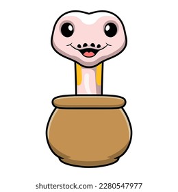 Cute super cinnamon banana ball python cartoon inside the sack