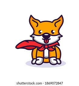 Cute super dog pose logo mascot