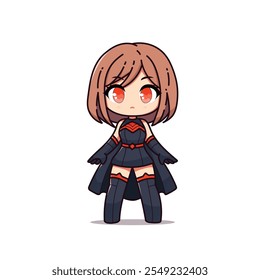 Um Vetor de Desenho Animado Super Girl Ilustração Icon Concept Isolated Premium Vetor. Estilo Flat Cartoon vermelho