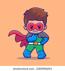 Cute Super Hero Angry Cartoon Vector Icon Illustration.
People Holiday Icon Concept Isolated Premium Vector. Flat
Cartoon Style