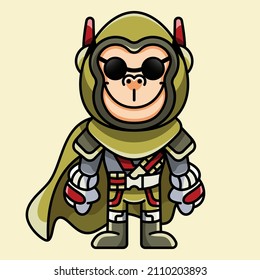 CUTE SUPER HERO GORILLA MASCOT LOGO