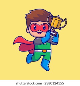 Ícono del vector del trofeo del super héroe lindo
Ilustración. Gente Icono de vacaciones Concepto de Premium aislado
Vector. Estilo de dibujo plano