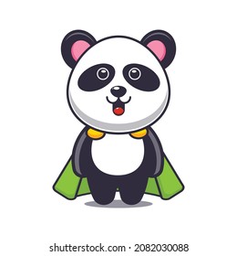 Cute super panda. Cute cartoon animal illustration.