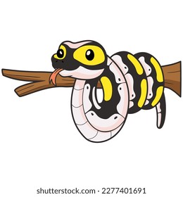 Cute super pastel yellow belly cartoon on tree branch