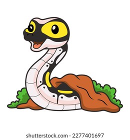 Cute super pastel yellow belly cartoon out from hole