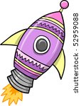 Cute Super Rocket Vector Illustration
