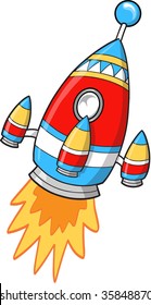 Cute Super Rocket Vector Illustration