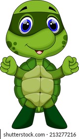 Cute Super Turtle Cartoon 