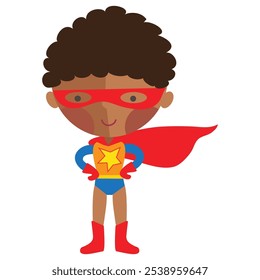 Netter Superheld Junge Vektor Cartoon flachen Stil Illustration