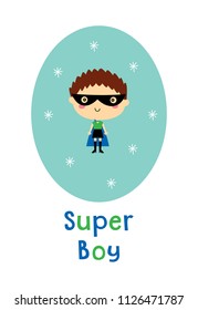 cute superhero boy vector clip art. cute little child (boy) super hero cartoon.