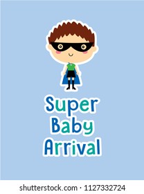 cute superhero boy vector clip art. cute little child (boy) super hero cartoon. cute super baby boy arrival.