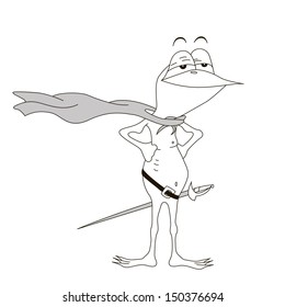 Cute superhero with a impassive face
