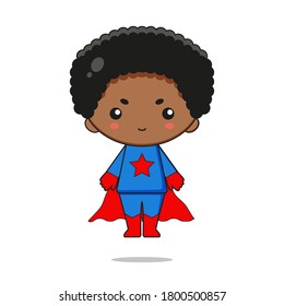 Cute superhero mascot character design. Isolated on white background.