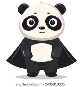 Cute superhero panda, vector illustration
