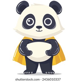 Cute superhero panda, vector illustration