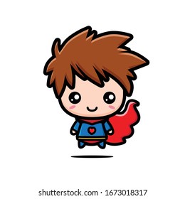 Cute superhero vector character design