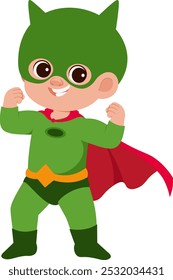 Cute Superheroes Boy Character Illustration