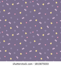 Cute supplies seamless repeat pattern. Great for kawaii wallpaper, backgrounds, invitations, fabric, packaging design projects. Surface pattern design.