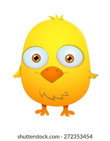 Cute Surprised Cartoon Bird