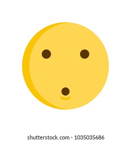 Cute surprised emoticon emoji. Vector icon smiley