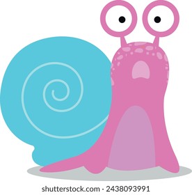 A cute surprised snail. A Cartoon Character. Vector stock illustration
A cute, surprised snail with a rolled-up shell. Kawaii cartoon character. Vector illustration.