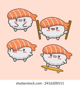 Cute Sushi Cartoon Character Graphics
