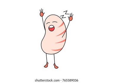 Cute Sushi Cartoon Character. Vector Illustration. Isolated on white background.