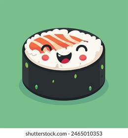 Nette Sushi Charakterillustrierung - Sushi Charakter Vektorgrafik