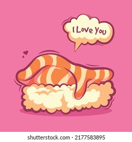 Cute Sushi Cuddle Art Illustration