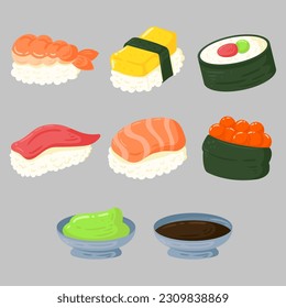 Cute Sushi Hand-drawn Vector 
Illustration