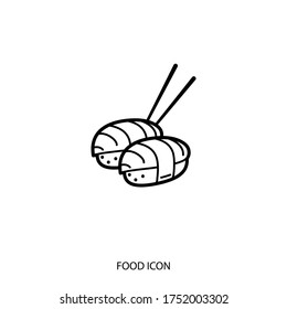 Cute sushi icon isolated on background. Symbol, logo. Vector illustration