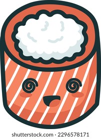 Cute Sushi illustration, vector, character, tuna, seafood, sashimi, kawaii