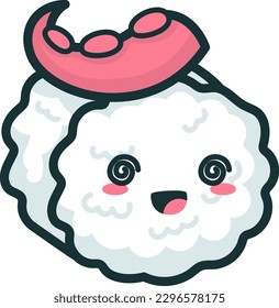 Cute Sushi illustration, vector, character, tuna, seafood, sashimi, kawaii