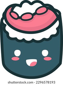 Cute Sushi Illustration, Vektorgrafik, Charakter, Thunfisch, Meeresfrüchte, Sashimi, Kawaii