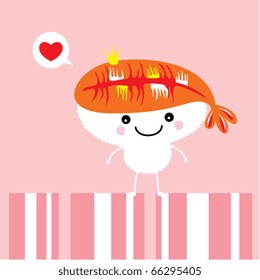 cute sushi king doodle