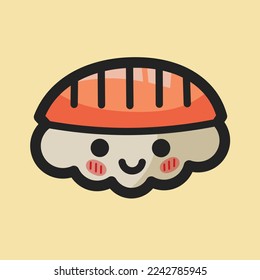 Cute sushi Logo design. vector design and company logo, for your business