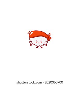 Cute sushi logo mascot character illustration