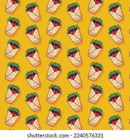 cute sushi pattern food illustration