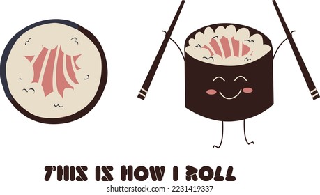 Cute Sushi print vector pattern