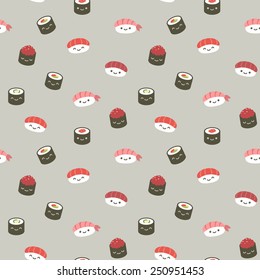 cute sushi seamless pattern