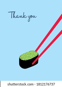 cute sushi thank you card