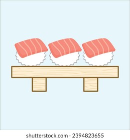 cute sushi vector illustration. Suitable for sticker, t-shirt, mug, etc.Eps 10


