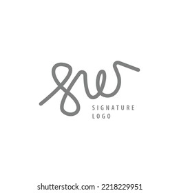 Cute SW initial based vector logo. Handwriting and signature logo. Suitable for business, fashion, product, brand, personal branding, and organization.
